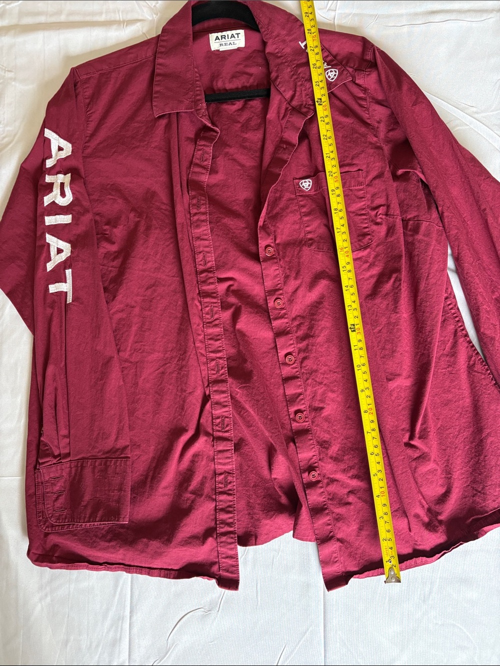 Ariat Men's Burgundy Red Button-Down Collar Shirt